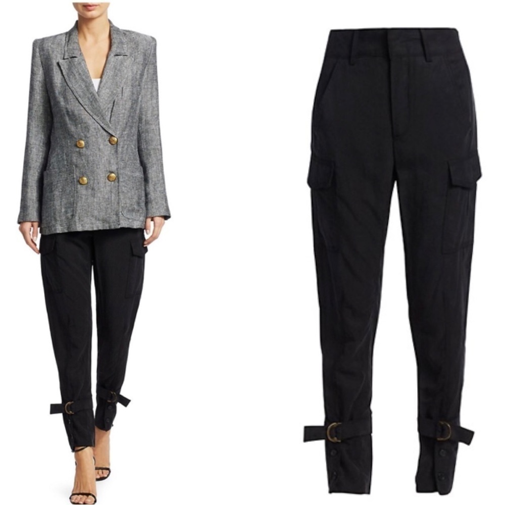 𝅺SMYTHE black Cinch Surplus cargo Pants Sz 0